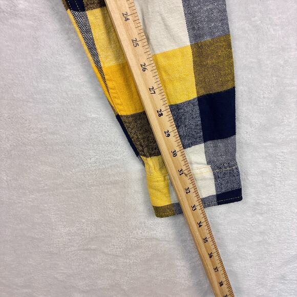 Quiksilver Plaid Flannel Shirt Mens M Yellow Black Y2K 90s Grunge SoCal Skater - Picture 5 of 10